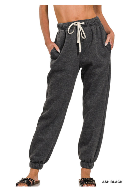 Acid Wash Fleece Sweatpants with pockets