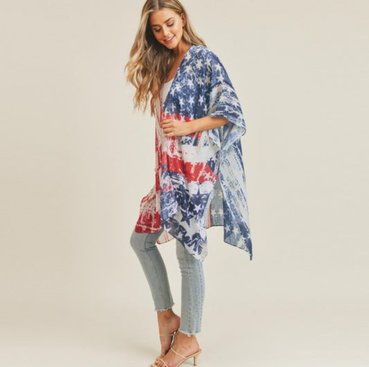 American Flag Print Kimono