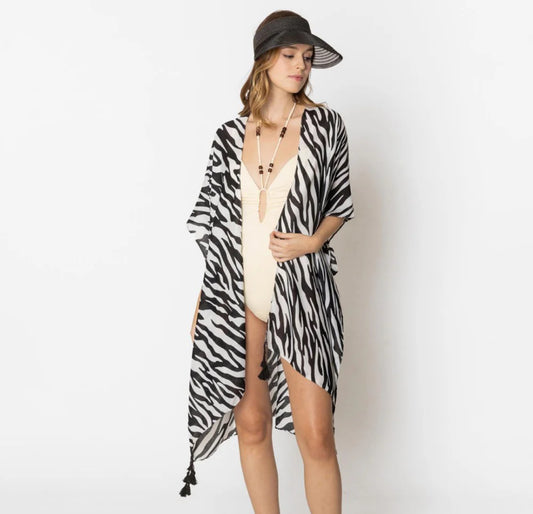 Anthropologie Inspired Kimono zebra print